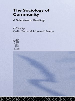 cover image of Sociology of Community